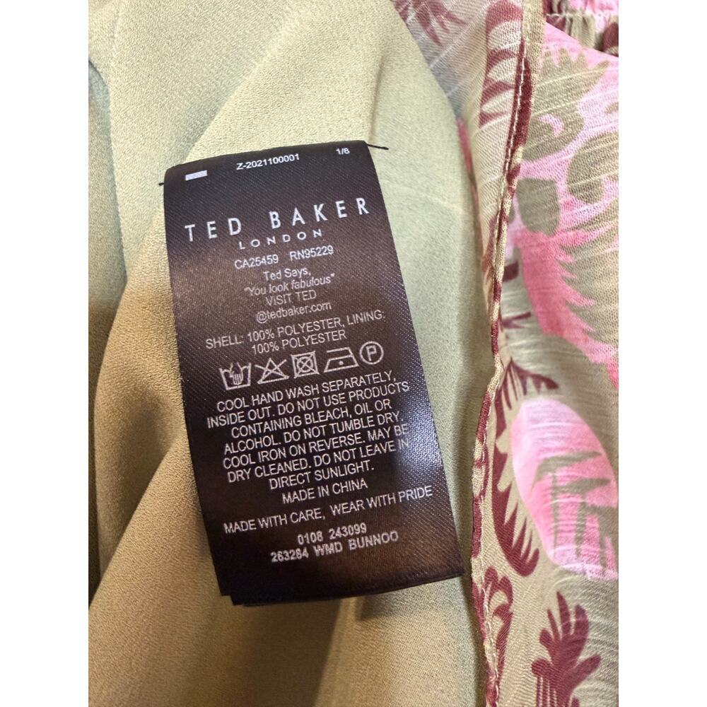 Ted Baker Size 1 Green‎ Tiered Ruffles Dress - Picture 3 of 5